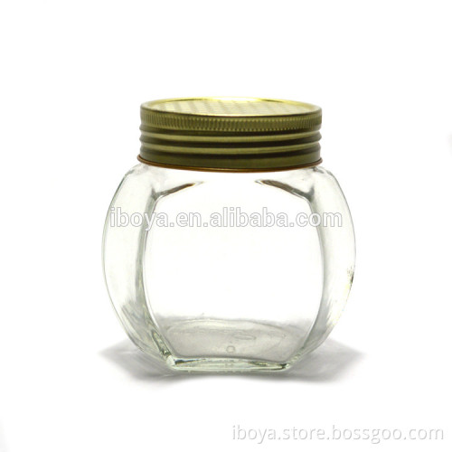 Factory Price Decorative Honey Clear Glass Mason Canning Jar With Lid